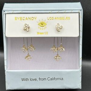 NWT  EYECANDY Gold DROP Earrings